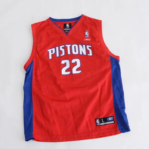 Reebok  NBA Authentics Detroit Pistons #22 Prince Red Blue Basketball Jersey